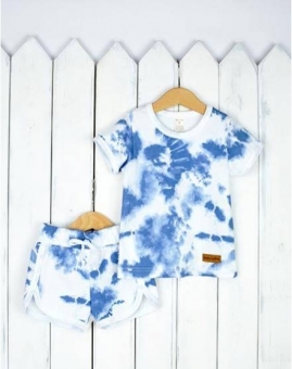 Комплект "Тай-дай" (синий) | Артикул: КД359/5-К | Детская одежда оптом от «Бэби-Бум»