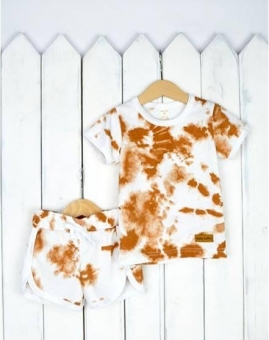 Комплект "Тай-дай" (коричневый) | Артикул: КД359/6-К | Детская одежда оптом от «Бэби-Бум»