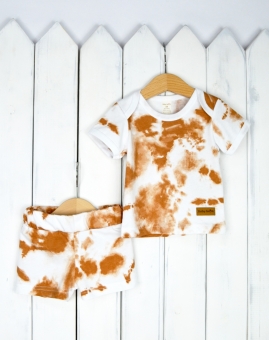 Комплект "Тай-дай" (цвет коричневый) | Артикул: КД370/2-К | Детская одежда оптом от «Бэби-Бум»