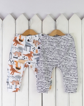 Комплект из 2-х брюк "Дино" | Артикул: НП1/1-И | Детская одежда оптом от «Бэби-Бум»