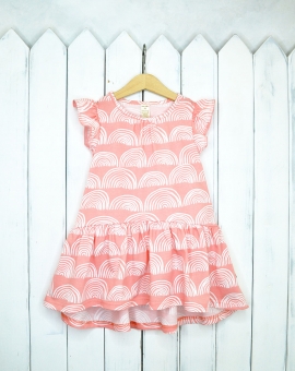 Платье (дуги на розовом) | Артикул: С121/2-К | Детская одежда оптом от «Бэби-Бум»