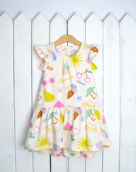 Платье "Эскимо на росе" | Артикул: С121/3-К | Детская одежда оптом от «Бэби-Бум»