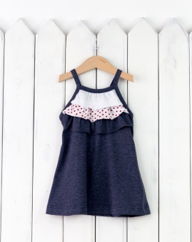 Платье из коллекции "Джинс Party" | Артикул: С6-К | Детская одежда оптом от «Бэби-Бум»