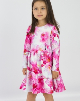 Платье (сакура) | Артикул: С129/6-Ф | Детская одежда оптом от «Бэби-Бум»