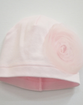 Шапочка с цветком (розовый/розовый) | Артикул: А50/2-И | Детская одежда оптом от «Бэби-Бум»
