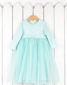 Платье Королева Анна (цвет мята) | Артикул: С40/2-И | Детская одежда оптом от «Бэби-Бум»