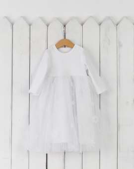 Платье (снежинки на белом) | Артикул: С175/1-И | Детская одежда от «Бэби-Бум»
