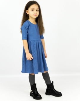 Платье (широкая лапша/цвет индиго) | Артикул: С178/3-К | Детская одежда оптом от «Бэби-Бум»