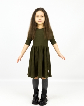 Платье (широкая лапша/цвет хаки) | Артикул: С178/5-К | Детская одежда оптом от «Бэби-Бум»