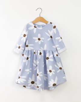 Платье (ромашки на голубом) | Артикул: С183/2-Ф | Детская одежда оптом от «Бэби-Бум»