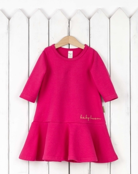 Платье (футер, цвет  фуксия) | Артикул: С188/2-Ф | Детская одежда оптом от «Бэби-Бум»