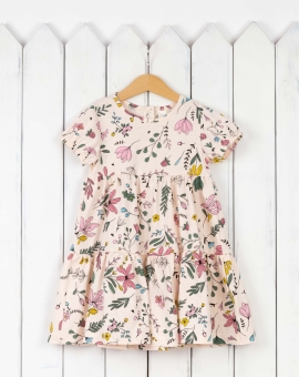 Платье (кулирка/цветочный сад) | Артикул: С193/2-К | Детская одежда оптом от «Бэби-Бум»