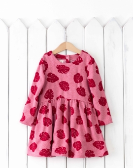 Платье (светло красный меланж) | Артикул: С129/20-Ф | Детская одежда оптом от «Бэби-Бум»