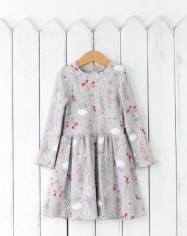 Платье (веточки на меланже) | Артикул: С199/3-К | Детская одежда оптом от «Бэби-Бум»