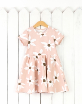 Платье (ромашки на пудре) | Артикул: С205/1-К | Детская одежда оптом от «Бэби-Бум»