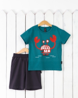 Комплект (морская волна /графит) | Артикул: КД466/2-К | Детская одежда от «Бэби-Бум»