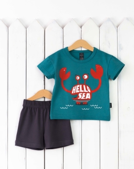 Комплект (морская волна/графит) | Артикул: КД467/1-К | Детская одежда от «Бэби-Бум»