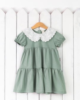 Платье с воротником (холодная мята) | Артикул: С206/4-К | Детская одежда от «Бэби-Бум»