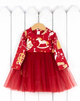 Боди-платье (новогодние подарки) | Артикул: Б128/2-И | Детская одежда от «Бэби-Бум»