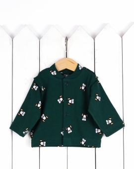 Рубашка (бульдожки на зелёном) | Артикул: Р54/2-И | Детская одежда от «Бэби-Бум»
