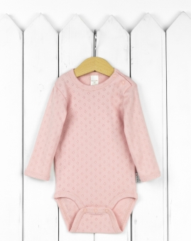 Боди  (ажурная рибана/розовый) | Артикул: Б134/1-Р | Детская одежда оптом от «Бэби-Бум»