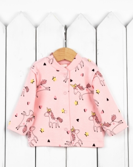 Рубашка (единороги на розовом) | Артикул: Р54/4-И | Детская одежда оптом от «Бэби-Бум»