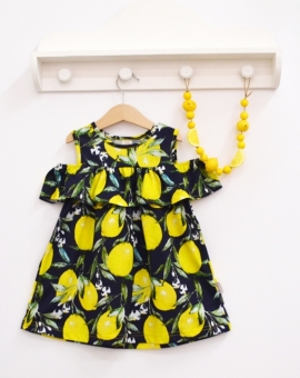 Платье "Лимонный щербет | Артикул: С36/3-К | Детская одежда оптом от «Бэби-Бум»