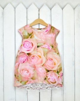 Платье (розовые розы) | Артикул: С55/7-К | Детская одежда оптом от «Бэби-Бум»