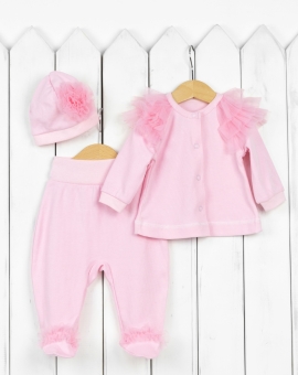 Комплект на выписку (розовый) | Артикул: КН14/3-И | Детская одежда оптом от «Бэби-Бум»