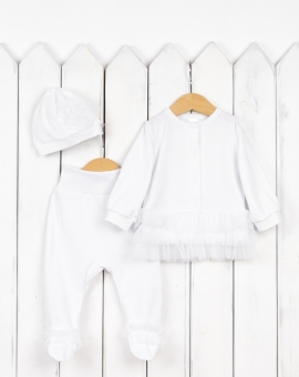 Комплект на выписку (белый) | Артикул: КН15/1-И | Детская одежда оптом от «Бэби-Бум»