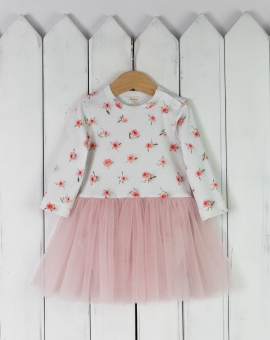 Боди-платье (розочки) | Артикул: Б80/3-И | Детская одежда оптом от «Бэби-Бум»